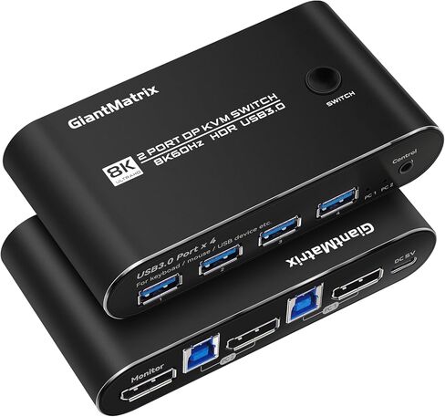 Kvm Switches HDMI 2 Monitors 2 Computers edid Extended Display 4k 144hz HDMI 2.1 Kvm edid hotkey Switching kvm Switch hdmi Dual Monitor 2 Computer EDID Dual hdmi kvm 1440p 120hz 144hz in Saudi Arabia