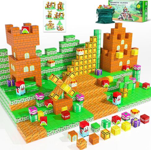 Magnetic Blocks - 100PCS Magnetic Cubes Building Toys Set for Kids,Toddler Montessori Creative Educational Toy,STEM Sensory Toys for Boys & Girls Ages 4-8 6-8 8-12,Game Gift for Kids Ages 3+ in Saudi Arabia