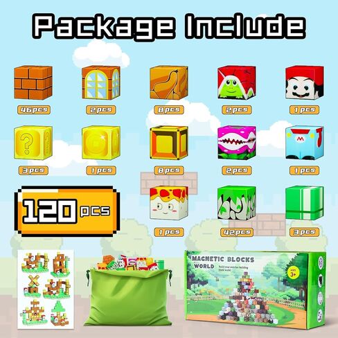 Magnetic Blocks - 100PCS Magnetic Cubes Building Toys Set for Kids,Toddler Montessori Creative Educational Toy,STEM Sensory Toys for Boys & Girls Ages 4-8 6-8 8-12,Game Gift for Kids Ages 3+ in Saudi Arabia