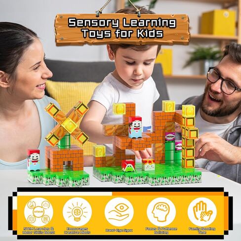 Magnetic Blocks - 100PCS Magnetic Cubes Building Toys Set for Kids,Toddler Montessori Creative Educational Toy,STEM Sensory Toys for Boys & Girls Ages 4-8 6-8 8-12,Game Gift for Kids Ages 3+ in Saudi Arabia