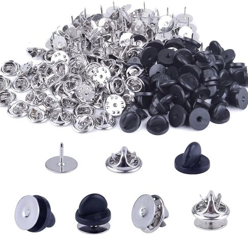 Bronagrand 200pcs pvc pin pin backs/pin keepers for tie tack/apel pin (اللون الأسود) in Kuwait