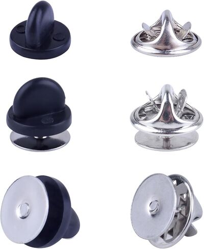 Bronagrand 200pcs pvc pin pin backs/pin keepers for tie tack/apel pin (اللون الأسود) in Kuwait