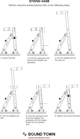 Sound Town 2-Pack Adjustable Wall Mount Speaker Brackets with 180-degree Swivel, 28-Degree Tilt Adjustment, Speaker Connectors (STWSD-50R-PAIR) in Kuwait