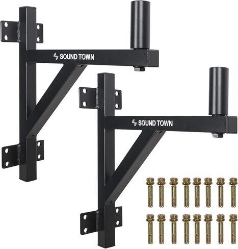Sound Town 2-Pack Adjustable Wall Mount Speaker Brackets with 180-degree Swivel, 28-Degree Tilt Adjustment, Speaker Connectors (STWSD-50R-PAIR) in Saudi Arabia