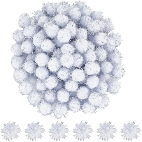 SUNNYCLUE 120Pcs Gold Glitter Pom Pom Sparkle Balls Crafts Bulk 20mm Fibre Soft Fluffy Decor Round Fuzzy Tinsel Ball Glitters Pompoms for DIY Art Crafting Cat Christmas Party Decorations Accessories in Kuwait