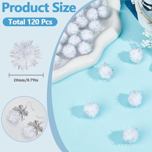 SUNNYCLUE 120Pcs Gold Glitter Pom Pom Sparkle Balls Crafts Bulk 20mm Fibre Soft Fluffy Decor Round Fuzzy Tinsel Ball Glitters Pompoms for DIY Art Crafting Cat Christmas Party Decorations Accessories in Kuwait