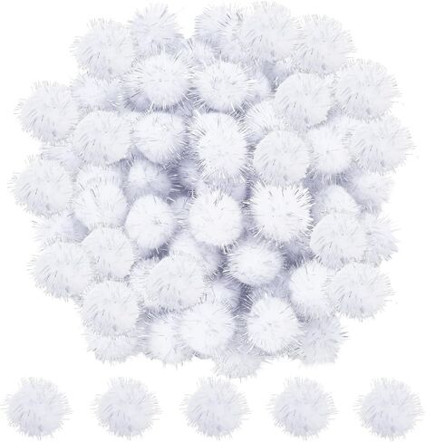 SUNNYCLUE 120Pcs Gold Glitter Pom Pom Sparkle Balls Crafts Bulk 20mm Fibre Soft Fluffy Decor Round Fuzzy Tinsel Ball Glitters Pompoms for DIY Art Crafting Cat Christmas Party Decorations Accessories in Kuwait