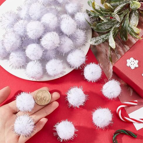 SUNNYCLUE 120Pcs Gold Glitter Pom Pom Sparkle Balls Crafts Bulk 20mm Fibre Soft Fluffy Decor Round Fuzzy Tinsel Ball Glitters Pompoms for DIY Art Crafting Cat Christmas Party Decorations Accessories in Kuwait