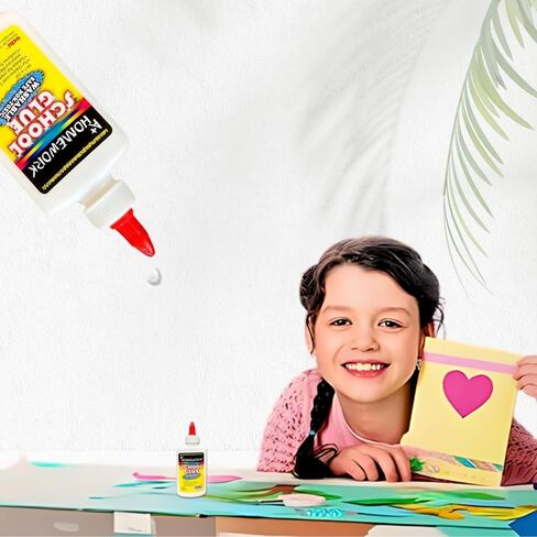 AUKSales Washable White Liquid Glue, 4oz (12 Count), Non-Toxic, Quick-Dry, Ideal for Slime, Arts & Crafts, School Supplies in Saudi Arabia