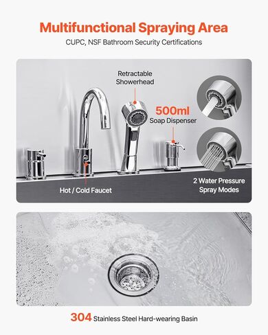 محطة غسل الكلاب الفولاذ المقاوم للصدأ فيفور ، احترافية من الفولاذ المقاوم للصدأ 50 بوصة الحوض الأليفة مع منحدر ، صنبور ورأس دش وحوض استحمام الكلاب للحيوانات الأليفة الكبيرة والمتوسطة والصغيرة (الباب الأيمن) in Kuwait