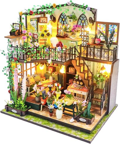 DIY Miniature House Kit Arts and Crafts for Adults & Kids Mini House Building Kit - Dollhouse with Accessories Tiny Home Kit Houses Birthday Gifts (Cozy Coffee bar) in Saudi Arabia