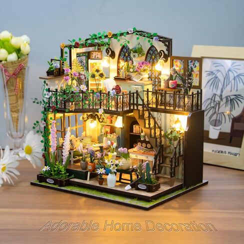 DIY Miniature House Kit Arts and Crafts for Adults & Kids Mini House Building Kit - Dollhouse with Accessories Tiny Home Kit Houses Birthday Gifts (Cozy Coffee bar) in Saudi Arabia
