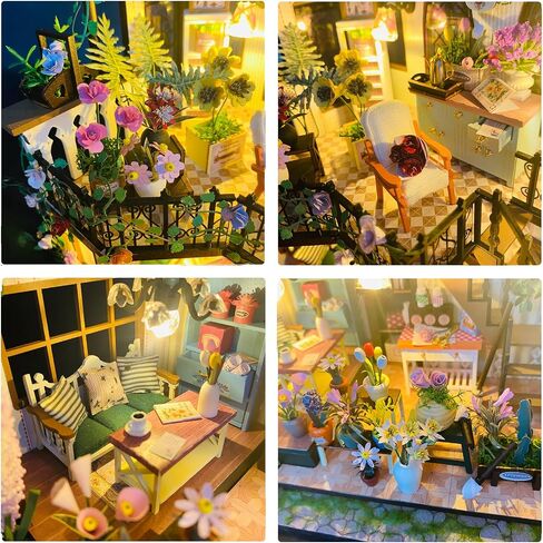 DIY Miniature House Kit Arts and Crafts for Adults & Kids Mini House Building Kit - Dollhouse with Accessories Tiny Home Kit Houses Birthday Gifts (Cozy Coffee bar) in Saudi Arabia