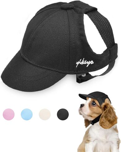 Dog Hat for Small Dogs and Medium Dogs Girl Boy Hats for Dogs Adjustable Dog Bucket Hat Puppy Sun Hat Spring Summer Pet Baseball Cap Doggy Visor (Black, Small(3-15lbs)) in Saudi Arabia