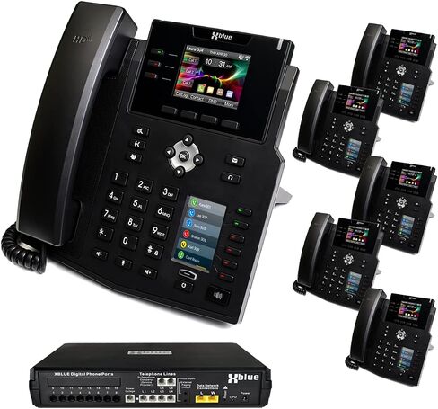 XBLUE X16 Plus VoIP System Bundle with (4) IP8g IP Phones - Including Auto Attendant, Voicemail, Remote Phone Extensions & Call Recording in Saudi Arabia