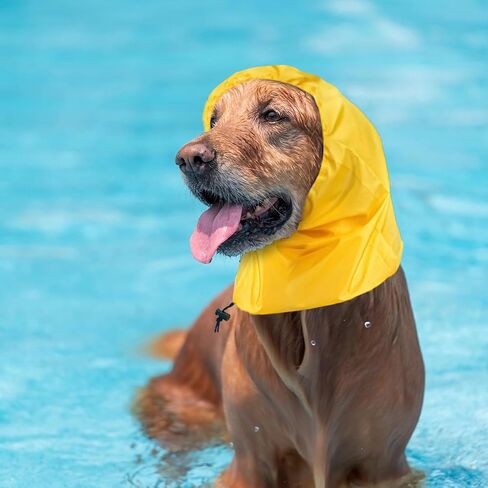 2 Pack Dog Bath Shower Cap, Dog Bathing Cap Waterproof Dog Ear Covers for Bath Ears Headband Snood Rain Hat Ear Wrap for Grooming (Pink+Yellow) in Saudi Arabia