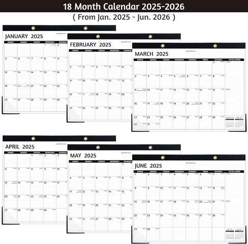 2025-2026 Desk Calendar – Jul 2025 – Dec 2026, 18 Monthly Desk Calendar 2025-2026, Large Desk Calendar, 22'' x 17'', 2025 Desk/Wall Calendar with Desk Pad, To-do Lists, Ruled Blocks, Corner Protectors in Saudi Arabia