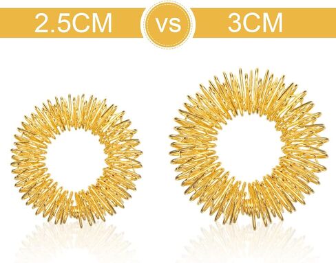 Blulu 30 Pack Spiky Finger Sensory Ring Gold Silver Acupressure Rings for Fingers Stress Relief Massager Toys for Teens Adults Silent Stress Reducer(3 cm/ 1.18 Inch) in Kuwait