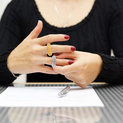 Blulu 30 Pack Spiky Finger Sensory Ring Gold Silver Acupressure Rings for Fingers Stress Relief Massager Toys for Teens Adults Silent Stress Reducer(3 cm/ 1.18 Inch) in Kuwait