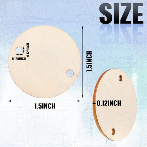 Bememo 1.5 Inches Circle Wooden Tags Birthday Board Tags with 2 Holes for Birthday Board DIY Crafts(100 Pieces) in Saudi Arabia
