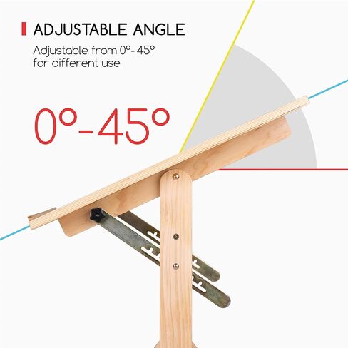 MEEDEN Wood Drafting Table & Stool Set,Artist Stool and Craft Table with Adjustable Height,Tiltable Tabletop for Artwork, Graphic Design, Reading, Writing in Saudi Arabia