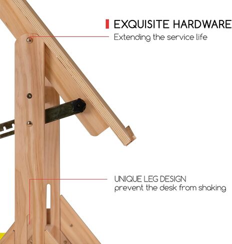 MEEDEN Wood Drafting Table & Stool Set,Artist Stool and Craft Table with Adjustable Height,Tiltable Tabletop for Artwork, Graphic Design, Reading, Writing in Saudi Arabia