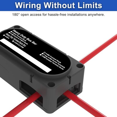 600A Bus Bar 12V Power Distribution Block with 3/8" (M10) 4-Posts Heavy Duty Terminals Block with Cover for Automotive, Marine, Battery System (Black) in Kuwait