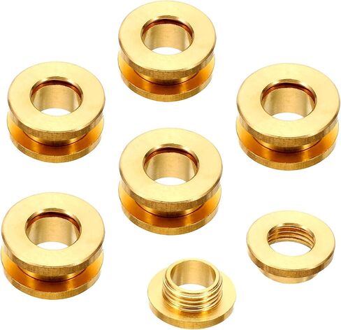 PATIKIL 8mm(1/3 inch) Solid Brass Hole Eyelets, 6 Pcs Flat Self Backing Grommets with Washer for Shoes Clothes Crafts Bag Leather Craft, Imitation Silver in Saudi Arabia
