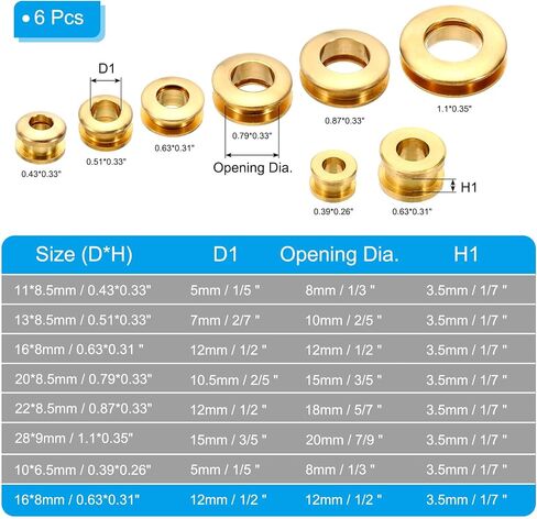 PATIKIL 8mm(1/3 inch) Solid Brass Hole Eyelets, 6 Pcs Flat Self Backing Grommets with Washer for Shoes Clothes Crafts Bag Leather Craft, Imitation Silver in Saudi Arabia