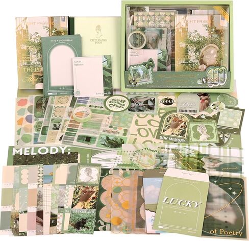 Scrapbooking Supplies Kit, Vintage Aesthetic Scrapbook Kit for Bullet Junk Journal, Stationery, A6 Grid Notebook, DIY Journaling Supplies, Birthday Craft Gift for Women Teen Girl Kid in Saudi Arabia