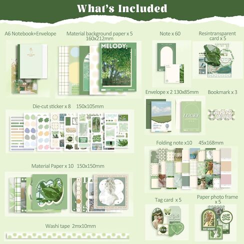 Scrapbooking Supplies Kit, Vintage Aesthetic Scrapbook Kit for Bullet Junk Journal, Stationery, A6 Grid Notebook, DIY Journaling Supplies, Birthday Craft Gift for Women Teen Girl Kid in Saudi Arabia