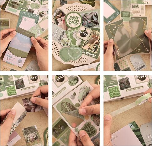Scrapbooking Supplies Kit, Vintage Aesthetic Scrapbook Kit for Bullet Junk Journal, Stationery, A6 Grid Notebook, DIY Journaling Supplies, Birthday Craft Gift for Women Teen Girl Kid in Saudi Arabia