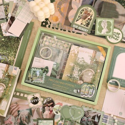 Scrapbooking Supplies Kit, Vintage Aesthetic Scrapbook Kit for Bullet Junk Journal, Stationery, A6 Grid Notebook, DIY Journaling Supplies, Birthday Craft Gift for Women Teen Girl Kid in Saudi Arabia