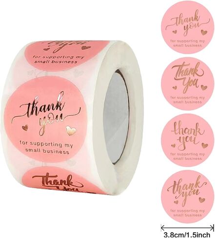 Thank You Stickers - 1 inch Thanksgiving Roll Labels Paw, 500 PCS Thank You Label for Boutiques, Giveaways, Envelope Seals, Small Business,Baking Packaging Cute (YT3) in Saudi Arabia