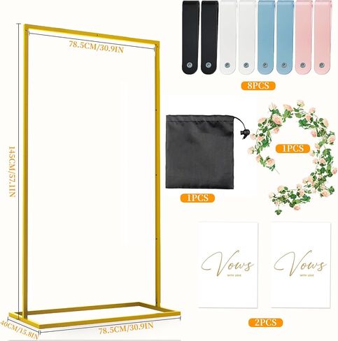 موقف علامة ترحيب زفاف ، 57x31x15 Stand Stand for Sign with Leather Straps و Flower Vine و Fow Card و Welcome to Wedding Sign Stand Holder و Heavy Duty Floor Stand For Wedding Birthday Party in Saudi Arabia
