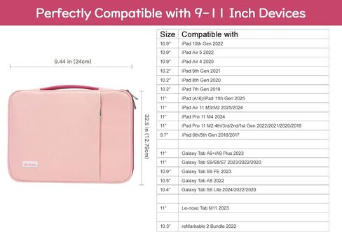 Dadanism 9-11 Inch Tablet Sleeve Padded Carrying Case with Handle, Indigo | Fits iPad A16 11" 2025, iPad 10th Gen/Air5/4 10.9", iPad Air M4/Pro M5 11", iPad 9/8/7th Gen 10.2", Galaxy Tab A11+ Plus 11" in Kuwait