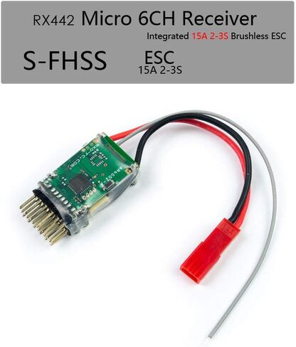 Mini Receiver RX44 Series 2.4G 6CH Micro Receiver Support S-FHSS/DSM2/DSMX/FRSKY D-16/FRYSKY D-8 Built in 15A 2~3S Brushless ESC (RX444) in Saudi Arabia