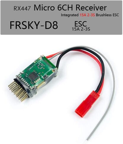 Mini Receiver RX44 Series 2.4G 6CH Micro Receiver Support S-FHSS/DSM2/DSMX/FRSKY D-16/FRYSKY D-8 Built in 15A 2~3S Brushless ESC (RX444) in Saudi Arabia