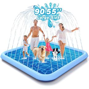 EPN SPLASH PAD ، 90.5 "حجمًا كبيرًا ، يلعب الرشاش الكبير للكلاب والأطفال ، ولعب المياه الصيفية في الهواء الطلق ، وسادة فترات الفناء الخلفي للفرقة لمدة 3 أعمار+ فتيات بلاد وحيوانات أليفة