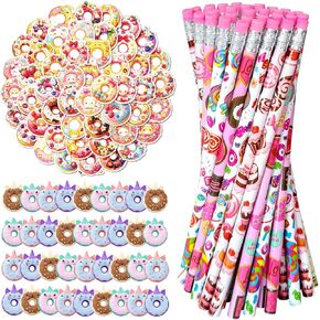172 Pcs Outer Space Theme Stationery Set Astronaut spaceship rocket 36pencils 36erasers 100Stickers for Space Birthday Party Classroom School Reward Gift Prizes Goodie Bags Stuffers Office (space)