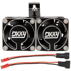 DKKY RC Motor Cooling Fan Heatsink 20000 RPM 54-58mm Ajustable Mount for ARRMA Axial 1/5 1/6 1/7 RC Models with 1717 5687 56113 2028 Motor (Black)