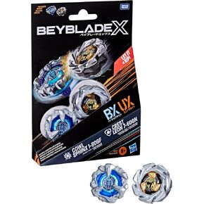 Beyblade X Cowl Sphinx 1-80GF BX & Crest Leon 7-60GN UX Dual Pack Set with 2 Right-Spinning Tops; Authentic Takara Tomy Battle Tops; Games/Toys for Boys & Girls 8+
