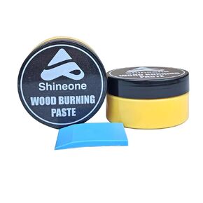 Wood Burning Paste, Heat Activated Non-Toxic Paste for Crafting & Stencil, Accurately & Easily Burn Designs on Wood, Canvas, Denim & More, 3OZ, 1pc Squeegee.