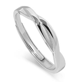 Meissa Intertwined Couples Rings for Men Women Infinity Engagement Rings for Couples Open Back Wedding Rings Handmade Bridal Jewelry, Set of Two Rings