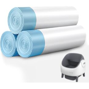 Self Cleaning Litter Box, Replacement bags for Self-Cleaning Litter Boxes, Heavy-Duty, 3 Roll Trash Bags, White-Grey3.3