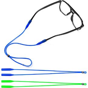 نظارات السيليكون المرنة Silicone Silicone Strap Eyewear Retainer 2 Pack ، Sports Sunglasses Chain Women Men Kids B4149