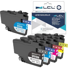 LCL SP-1 SP01 Sublimation Ink Cartridges 1-Pack Cyan Bundle with 4 Colors Set Replacement for Brother SP1 SP-1 SP01 Sublimation Printer