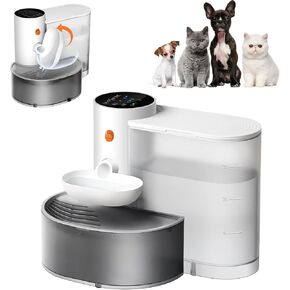 Potaroma Smart Wireless Pet Water Fountain, No Filter, 3.5L Large Capacity, Rechargeable Automatic Water Dispenser for Cats and Small Dogs, Wastewater Separation Always Fresh Water