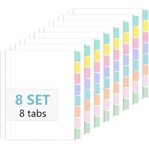 8 Set of 64 Pack Clear Binder Sheet Protectors for 3 Ring Binder Plastic Page Protector with 8 Tabs,Insertable Index Page Divider 8.5x11 Inch(Vintage) in Kuwait