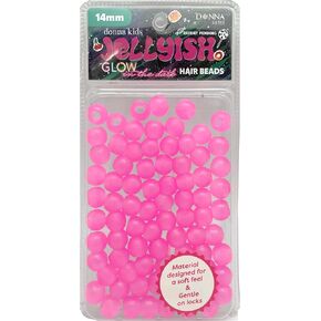 DONNA Kids Glow in The Dark Hair Beads – Squishy, Jellyish Twist 14MM Rubber Beads, Silicone Feeling, Hair Accessories for Kids, Beads Jewelry Making Kit DIY Hair Braiding, ASSORT Color 1PC